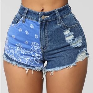 Blue bandana shorts